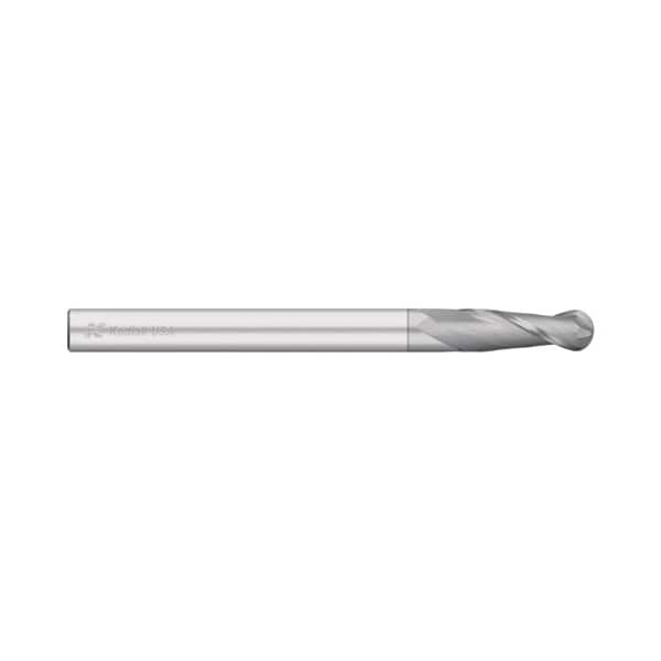 Kodiak Cutting Tools 1/8 2 Flute Carbide Endmill Ball Nose Extra Long TICN Coated 5466021 - main